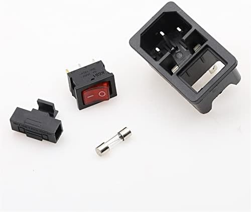 1PCS rocker sklopka spojena IEC 320 C14 Utičnica za napajanje s priključkom za priključak s lampom s osiguračem s osiguračem s osiguračem