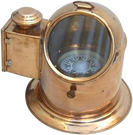 Nauticalmart Antique Vintage Binnacle kaciga Gimball Compass Shiny Mesing