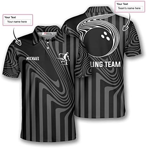Primarne majice za kuglanje za muškarce, prilagođeni dresovi s kuglanjem s imenom i timom, personalizirane kuglane polo majice