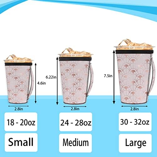 Ružičasta zlatna ledena kava u obliku ventilatora s ručicom Nepren šalica čahura za sodu, latte, čaj, pića, pivo
