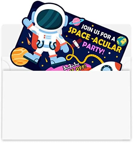 Pozivnice za svemirsku zabavu, pozivnica za rođendan Astronaut Rocket, 20 karata s 20 omotnica