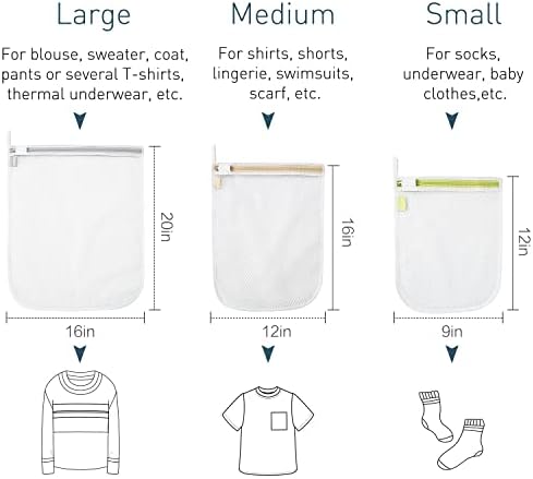 Robna marka - jake mrežaste vrećice za rublje od saća, vrećice za pranje rublja u perilici rublja, višekratne i izdržljive mrežaste