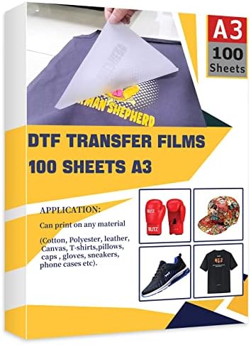 DTF Transfer Film 100 listova ， A4 Transfer Film Sjajni Plece prethodne tretmane za Epson Inkjet Printer DTG Printer Izravni ispis