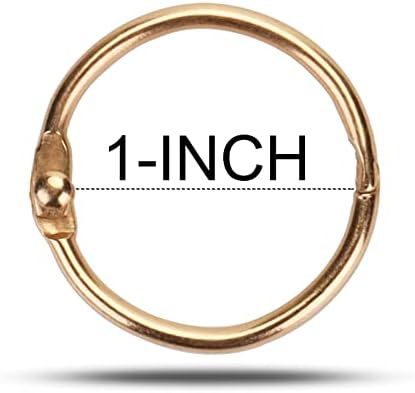 Prstenovi metalnih veziva od 1 inča 60 pcs ružičastog zlata labavi listovi lišća, prstenovi za uredske knjige, privjeske za ključeve