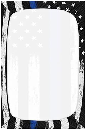 Alaza USA American Flag Retro Crib listovi opremljeni Bassinet list za dječake za djevojčice mališani, mini veličina 39 x 27 inča