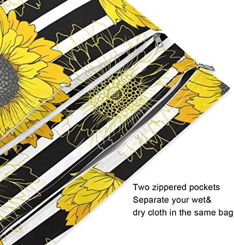 Kigai 2pcs vodootporne vlažne vrećice suncokret za pranje za višekratnu upotrebu mokre suhe torbe s dvije patentne zatvarače za platnene
