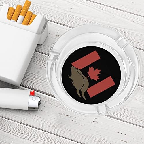 Beaver na kanadskoj zastavi Stakleni pepeo ladica Okrugli pepeo kućište pepeljara za dekor hotelskih stolova