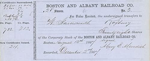 Željeznička tvrtka Boston i Albani-potvrda o skladištu