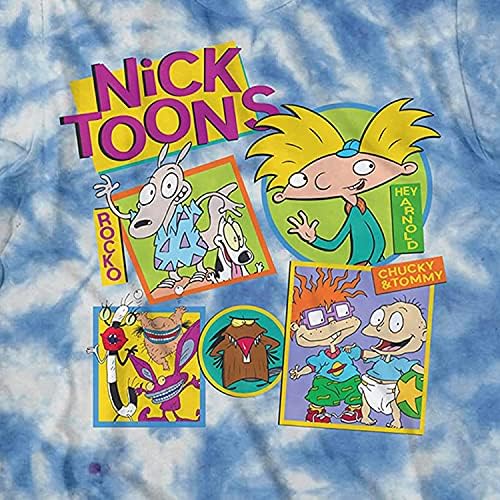 Nickelodeon MENS 90 -ih Klasična košulja - Rugrats, Invader Zim, Ren & Stimpy i Hey Arnold Vintage majica