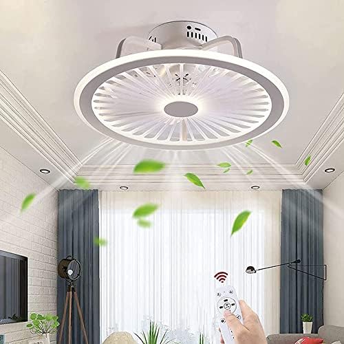CCTUNG White jednostavni LED stropni ventilator s laganim svjetlima ventilatora s trobojnim ventilatorima Stropni ventilator s daljinskim