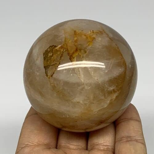 NKB1915044 Kristalna kugla 331,8G, 2,4 , žuta hematoidna sfera kristalna kuglica dragulja Madagaskar, b