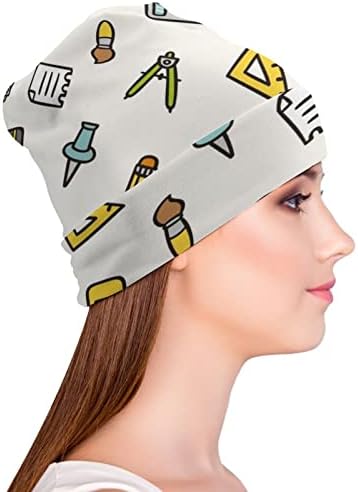 Baikutouan Education Stuff this Print Beanie šeširi za muškarce žene s dizajnom lubanje kapice