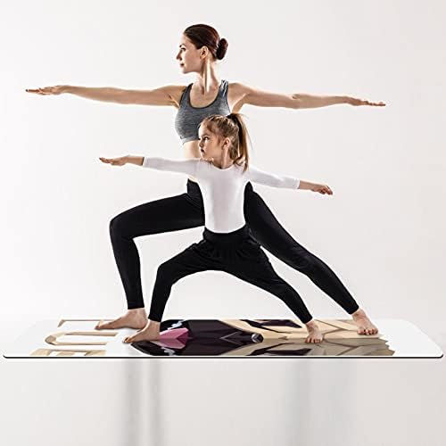 Debela Protuklizna prostirka za vježbanje i fitness 1/4 s printom mopsa u bijeloj boji za jogu, pilates i podnu kondiciju
