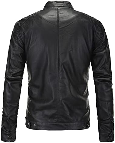 Kožne jakne za muškarce, muške motociklističke jakne ublaženi bomboni kaputi ležerni asimetrični asimetrični zip-up blet vitki kaput