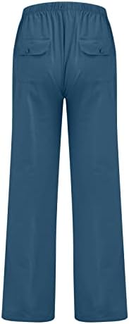 Muške jogging hlače muškarci odijevaju hlače labave ležerne čvrste boje pamučne lanene hlače elastične kravate tiskane ravne hlače