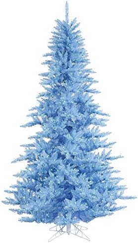 Vickerman 6.5 'nebesko plavo jelsko umjetničko drvce, plava dura -osvijetljena LED svjetla - lažno plavo božićno drvce - sezonski unutarnji