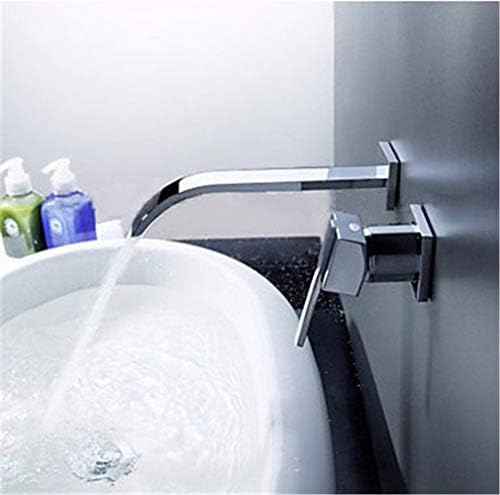 Xyyxdd moderna mala zakrivljena cijev u zidni vodopad vrući i hladni keramički ventil dvostruka rupa s jednim ručicom slavina za kupaonicu