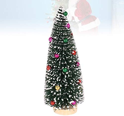 Bestyard mini božićno drvce minijaturno borovo drvo umjetno božićno drvce snježna drveća boca četkica s drvenim baznim odmor stolni