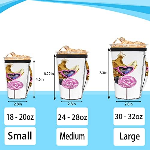 Akvarel životinjske žirafe za višekratnu upotrebu ledene kave za kavu hladno napitak coozies kompatibilni £ ¬Lollipop naočale šalica