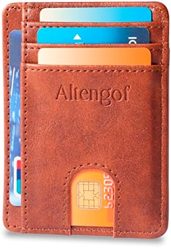 Tanak minimalistički novčanik za muškarce-novčanik za kreditne kartice s zaključavanjem U donjem dijelu-novčanik - držač za 8 kartica-tanki