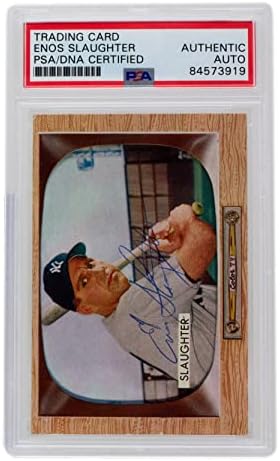 Enos Slaughter potpisao 1955. godine Bowman New York Bejzbol kartice 60 PSA