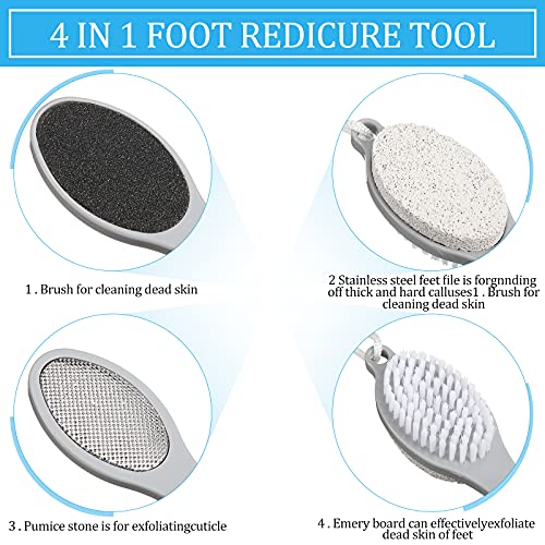 4 komada 4 u 1 pumice za stopala turpija za uklanjanje žuljeva alat za pedikuru četka za čišćenje stopala četka za pedikuru pumice