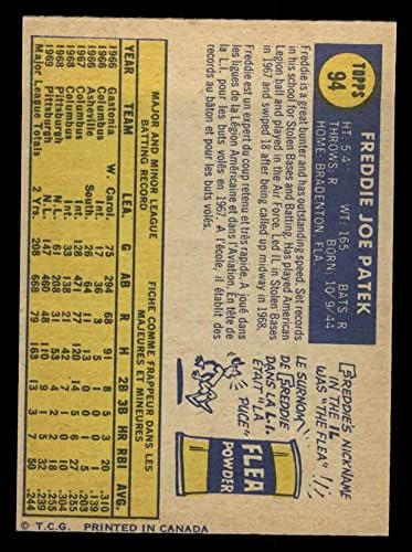1970. o-pee-chee 94 Fred Patek Pittsburgh Pirates NM Pirates