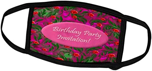 3Drose Edmond Hogge JR Pozivnice - Poziva za rođendan divlje ružičaste - pokrivači za lice