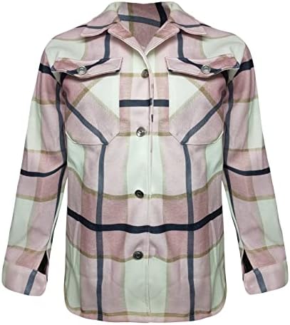 Ženska vunena mješavina kabel shacket dugi rukavi ležerna jakna košulja labava fit shacket coats bluza
