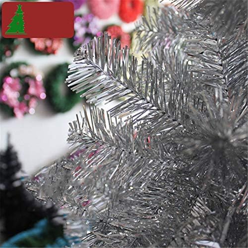 WOGQX Silver Mješovito borovo umjetničko božićno božićno božićno drvo s blistavim srebrnim sjajem PVC igle, sklopiva metalna baza
