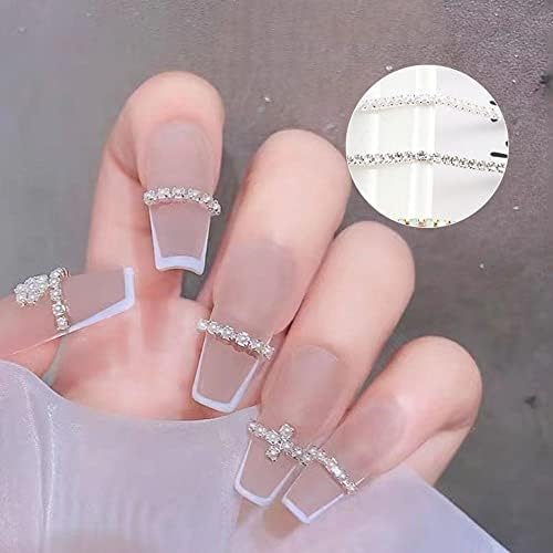 Houchu moda srebrno zlato diy manikura dodatak ab kristal art art dekoracija nokta rinestonski lanac ukras noktiju čar šarm noktiju