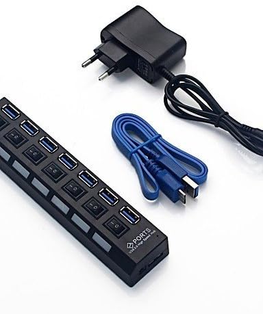 7 Port USB 3.0 HUB kabel velike brzine za prijenosno računalo za PC Desktop, crno-1 m