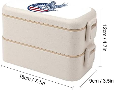 Orao na američkoj zastavi Dan neovisnosti Dvostruko slaganje Bento Box za ručak Moderni bento kontejner sa setom pribor