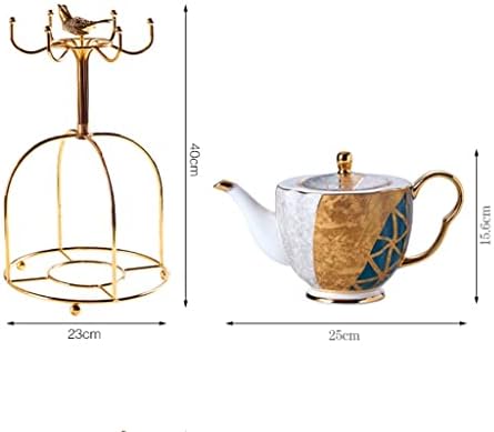 Xiulaiq zlatni geometrijski uzorak umetnuti porculanski čaj set lon šalica keramička šalica popodnevni čaj set zalihe kave set set