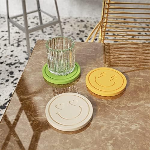 Smajlić Funny Coaster Silicone Mold with Different Patterns, Round Coaster Mould for Cup Mats, Drinks, uradi sam & o;držač šalice &