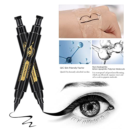 2021 nova 2 paketa krilata olovka za oči, alat za šminkanje mačjih očiju s dvostrukom glavom, Vodootporna i otporna na mrlje tekuća