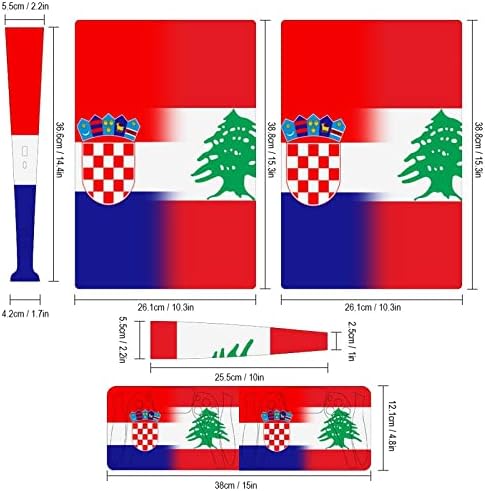 Zastava Hrvatske i Libanona s punom zaštitnom kožom dizajn omota naljepnica-prijenos kompatibilan s konzolom i kontrolerom od 95 inča