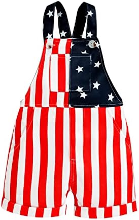 FIOMVA američka zastava kombinezoni za djevojčice dječake 4. srpnja Outlift Odjeća odjeća za jelo od jednodijelne odjeće
