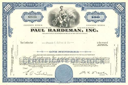 Paul Hardeman, Inc. - Potvrda o razmjeni