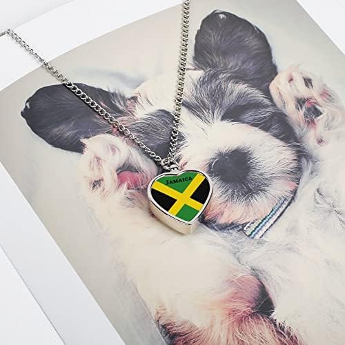 Jamajka Zastava srce urna za kućne ljubimce Ogrlica personalizirani držač pepela srce privjesak za uspomenu spomen nakit po mjeri jedinstveni
