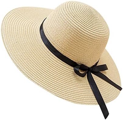 Ljetna krema za sunčanje slamke kape za žene casual kante sunce šeširi široki vrpki šešir uv upf zaštita vanjskog putopisnog odmora