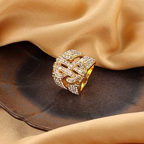Besteel 5pcs Bling Pinky prsten za muškarce 18K Zlatni simulirani dijamantni prsten Hip Hop Iced Out muški zlatni prsten