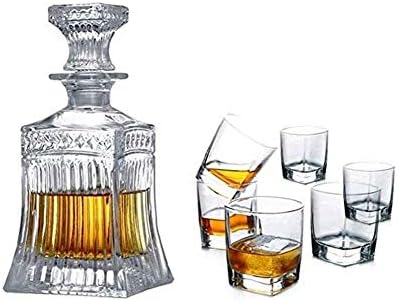 Dekanter za viski i čaše Set dekantera za viski Bistri kristalni dekanter stakleni poklopac dekanter za viski