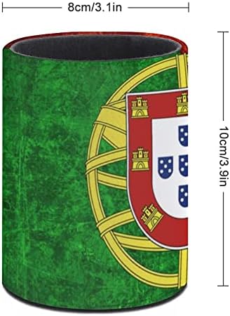 Vintage portugalska zastava PU kožna olovka Okružna olovka Cup Container Uzorak Organizator za uredski dom