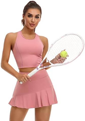 Teniske haljine od 2 komada za žene Sportska haljina za vježbanje s kratkim hlačama i džepovima