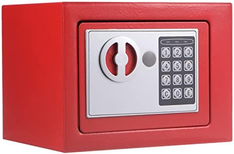 Vatrootporni Vatrootporni, Sigurnosni sef s kombiniranom bravom i alarmom, osobni kućni sef za vrijedne novčane dokumente, crvena