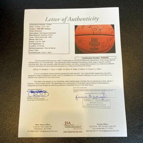 Elton Brand Steve Francis Baron Davis 1999 NBA drafta potpisala košarka JSA CoA - Košarka s autogramima
