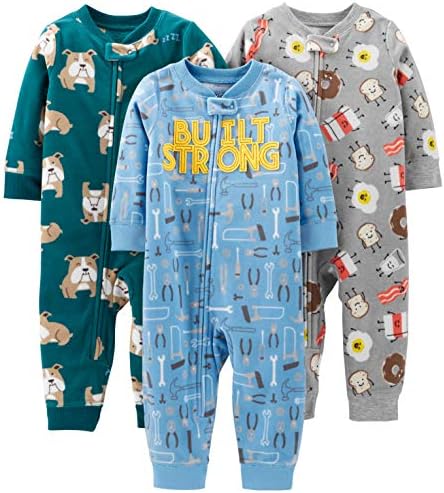 Pidžama od flisa širokog kroja, bez nogu, od dječje i dječačke pidžame za malu djecu, pakiranje od 3 komada