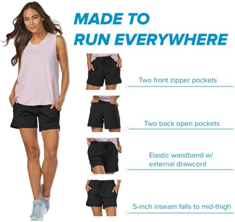 Korsa Challenge 5 Atletske kratke hlače za žene s džepovima | Lagana i vlaga Wicking za trčanje, joga, teretana | xx-velika, crna Spacedye