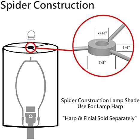 Aspen Creative 38026-2, Empire Shippeble Spider Lamp Nijansa, zobena kaša, 13 gornji x 15 Donji x 10 visina nagiba, set od 2